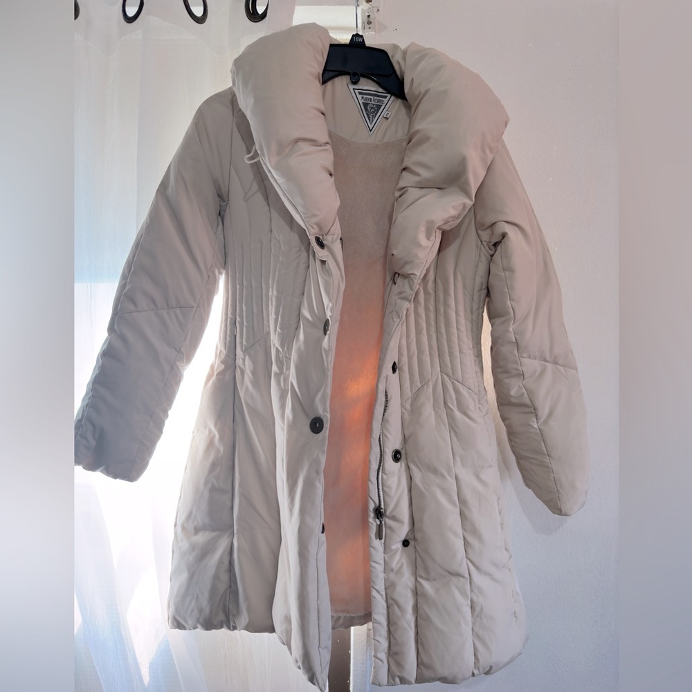 Marvin Rodgers Beige Puffer Coat - Petite